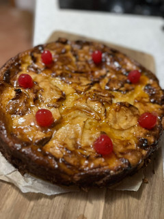 Una foto de Tarta de leche condensada y manzana