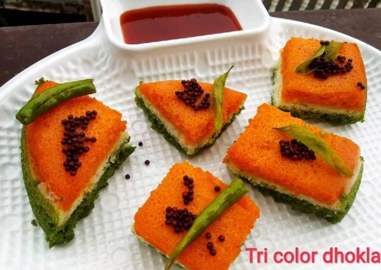 Steps to Prepare Quick Tri Color Dhokla