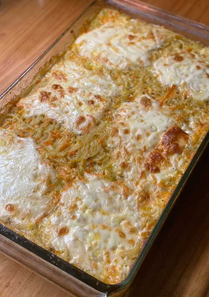 Una foto de Pastel de fideos gratinados con mix de verduras