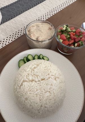 صورة لوصفة جمبري ورز ابيض🍚🍤