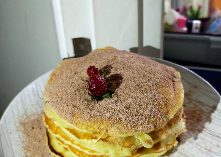 Resep Pancake bahan mudah hasil lembut, Sempurna