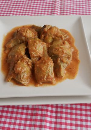 Una foto de Alcachofas en salsa de almendra