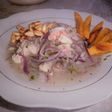 Ceviche de pescado y Camarón