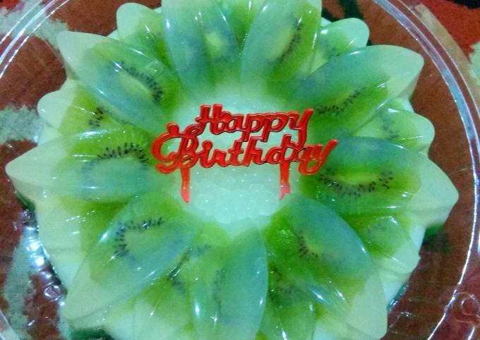 Puding Ultah Kiwi 3 lapis