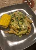 Nearly vegan spinach pasta