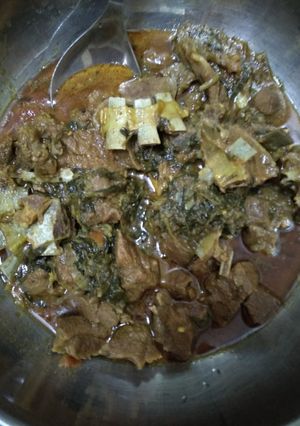 A picture of Methi Gosht.