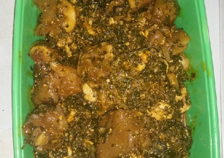 Recipe of Any-night-of-the-week Egusi(Melon)Soup with Cow leg