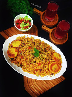 عکسی از دستور پلو مکزیکی با گوشت چرخ شده