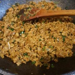 A picture of Spicy Ground Beef (Keema) Filling.