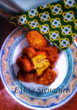 A picture of Palm oil Akara.