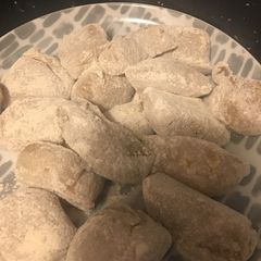 A picture of Dessert - Banana rice mochi  (pre:15, steam 30min, cook: 5min).