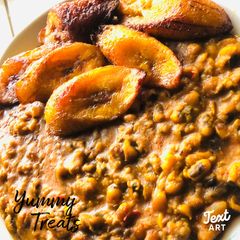 A picture of Beans porridge and plantain.