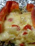 Morrón relleno 3 quesos (a las brasas)