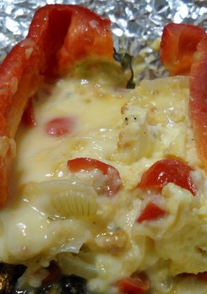 Una foto de Morrón relleno 3 quesos (a las brasas)