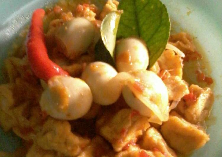 Balado telur puyuh dan tahu