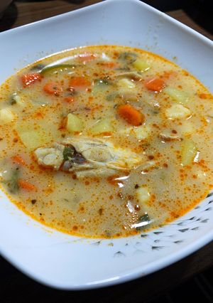 Csirke becsinált leves recept fotója