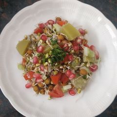 Mix sprouts sweet potato salad A picture of Mix sprouts sweet potato salad.