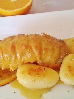 Una foto de Traseros de pollo a la naranja