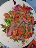 Tomato salsa beef salad