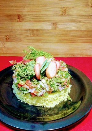 A picture of Salsa Fresca Dhokla.
