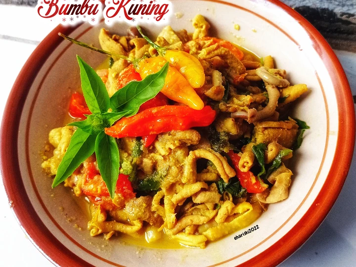 Cara Gampang Membikin Resep Usus Ayam Kemangi Bumbu Kuning yang Uenak Anti Ribet, Menggugah Selera