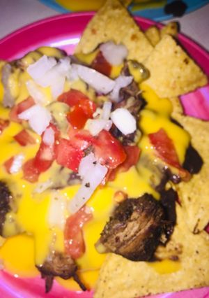 Una foto de Nachos con carne
