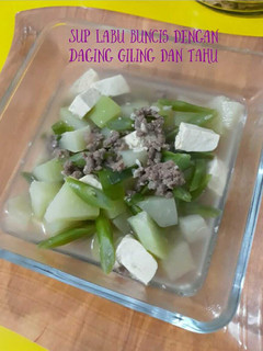 Foto resep Sup Labu Buncis dengan Daging Giling & Tahu