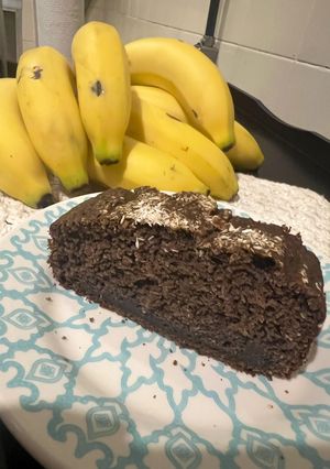 Foto de Bolo de Banana com Cacau e Coco