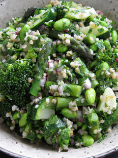 A picture of Tabbouleh & Green Vegetables Salad.