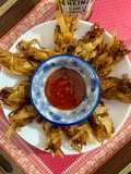 Left over chowmien wrapped with torn Manda patti strips