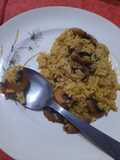 Arroz con azafrán y hongos (tipo risotto)
