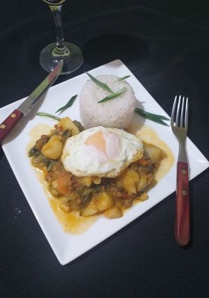Una foto de Charquicán con huevo....🍷🍷