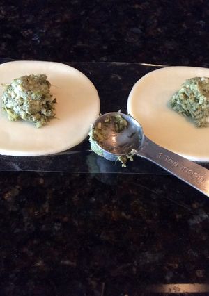 A picture of Three Cheese, Spinach and Ham Filling.