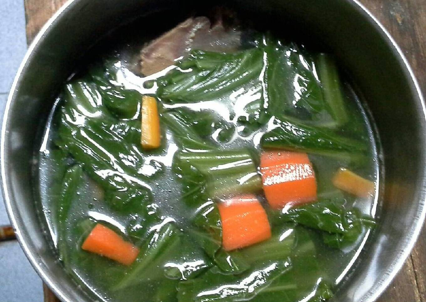 Sup sawi hijau pahit