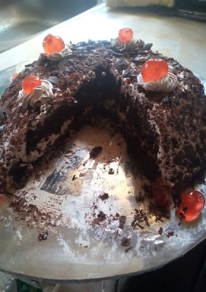 A picture of Eggless chocolate cake#baking contest.
