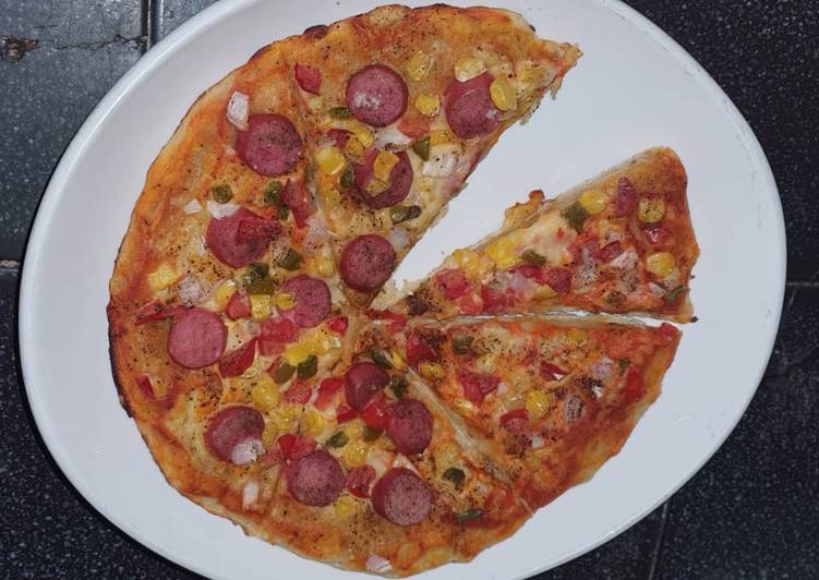 Steps to Prepare Quick Satisfying and Delicious Pizza without Cheese