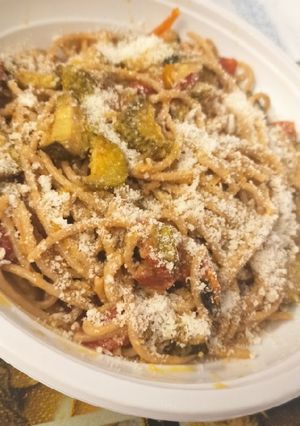 Foto di Spaghetti con le zucchine e i pomodorini