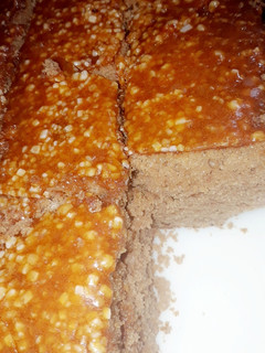 A picture of CHOCOLATE CAKE WITH CARAMEL TOPPING #WEARETOGETHER.