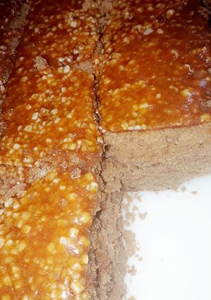 A picture of CHOCOLATE CAKE WITH CARAMEL TOPPING #WEARETOGETHER.