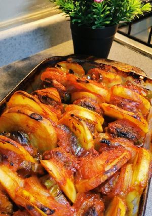 صورة لوصفة كفتة مع بطاطا بالفرن 😋😋