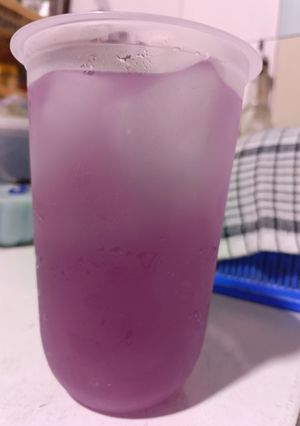 Foto resep Es Bunga Telang Lemon