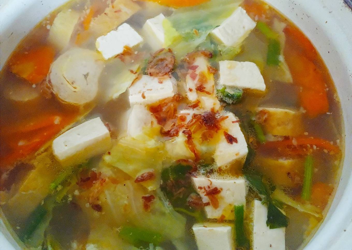 SOP tahu, ceker dan Rolade ayam