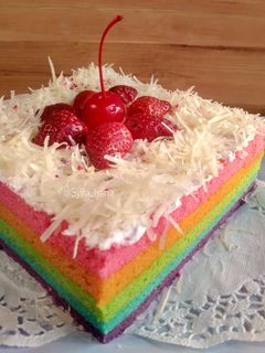 Foto resep Rainbow cake kukus Ny. Liem