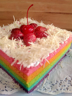 Foto resep Rainbow cake kukus Ny. Liem
