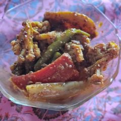 A picture of Gajar, shaljam Hari mirch achar.