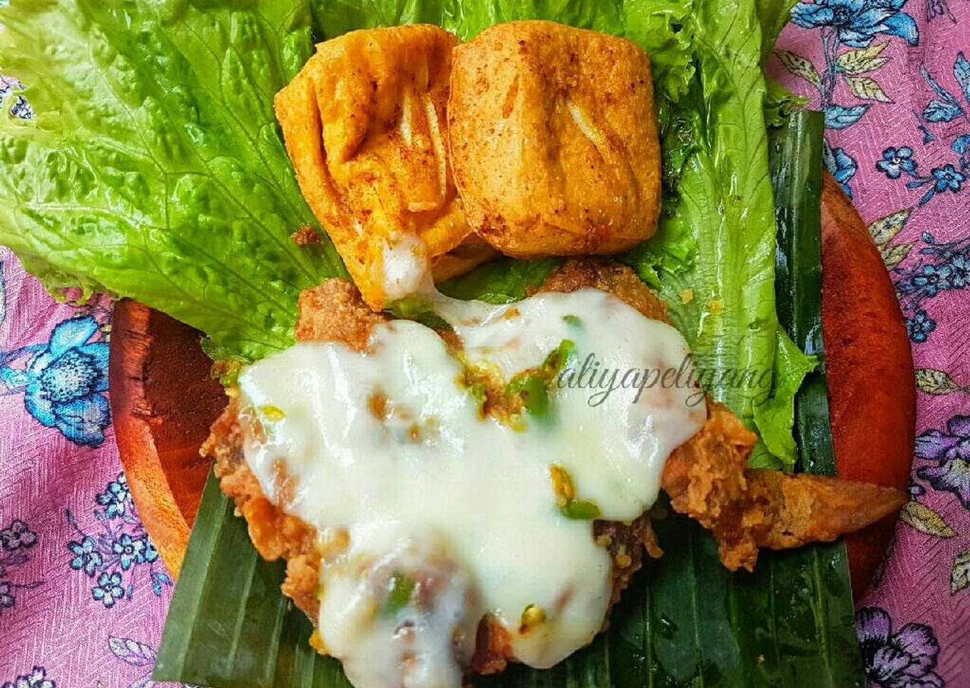 Ayam geprek keju leleh mozarela