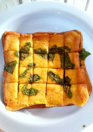 Foto resep Roti panggang telur bayam (Mpasi 12+)
