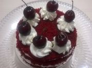 Una foto de red velvet cake