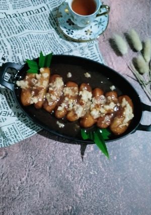 Foto resep Pisang karamel toping blondo santan / mata ula