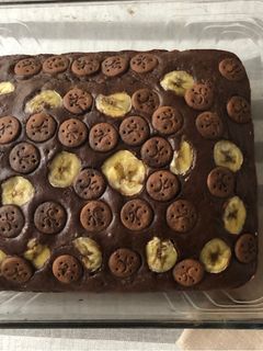 Una foto de Pastel de chocolate con plátano